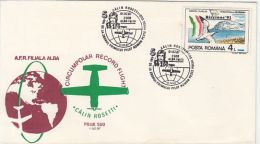 64481- CALIN ROSETTI CIRCUMPOLAR RECORD FLIGHT, PLANE, SPECIAL COVER, 1987, ROMANIA - Polare Flüge