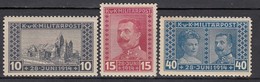 ÖSTERREICH Bosnien&Herzegowina 1917 - MiNr: 121 - 123 B    * / MLH - Oostenrijkse Levant