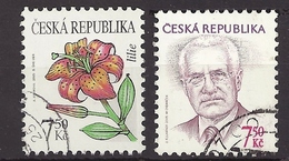 Tschechische Republik 2005 Gest Mi 422, 425 Sc 3262, 3264 Flowers Lily, President  Vaclav Klaus C.1 - Gebruikt