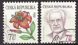 Czech Republic 2005 Gest Mi 422, 425 Sc 3262, 3264 Flowers Lily, President Vaclav Klaus Tschechische Republik C2 - Gebruikt