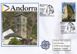 ANDORRA.EUROPA 2017: Castell (Château) De Les Bons, Obliteration FDC Correus Andorra, Sur Lettre - 2016