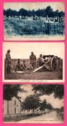 7 Cartes - Camp De Sissonne - Militaires - Canon Rimailho - Tentes - Pièce De 75 Camouflée - RUET - DOUET - 1912 - Sissonne