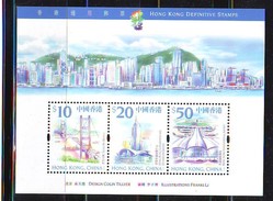 Hong Kong, China, 1999, Definitives Landmarks S/S 3v ** Mi BL66, Sn 874a, Yt BF65, Sg MS990 - Nuevos