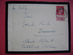 Briefumschlag Trauer, Mourning Cover 1943 - BILIN (Sudetenland) Nach Kremsier (Böhmen U. Mähren), 12 Pf Hitler - Région Des Sudètes