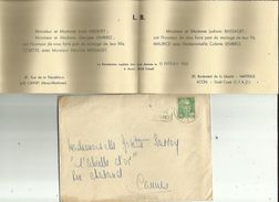 Enveloppe De Carte Du Mariage L  B   _Entre  Melle Colette LEMBREZ Avec Mr Maurice BASSAGET En 1951 Au CANNET 06 - Noces