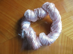 Ancien - Echeveau De Coton à Broder Satiné Rose Pale - Point De Croix