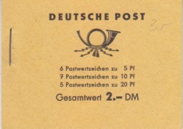 Carnet Complet  2 DM, De 1957 Timbre N° 314 X 6, 315 X 6, 317 X 5 + 315  Avec Feuilles Intercalaires (lufthansa, Porc,.. - Markenheftchen