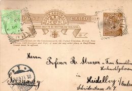 South Australia,postal Stationery QV,HG#3,sent From Fudund,20.12.1905 To Germany,Heidelberg,21.01.1906,as Scan - Storia Postale