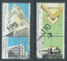 1990 ISRAELE USATO ARCHITETTURA 2 VALORI CON APPENDICE - T14-4 - Gebraucht (mit Tabs)