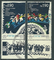 1990 ISRAELE USATO FESTIVAL DEL FOLCLORE HAIFA CON APPENDICE - T14-6 - Oblitérés (avec Tabs)