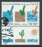 1993 ISRAELE USATO PROTEZIONE DELL'AMBIENTE CON APPENDICE - T15-2 - Gebruikt (met Tabs)