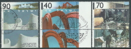 1995 ISRAELE USATO SCULTURE DA ESTERNO CON APPENDICE - T15-5 - Usati (con Tab)