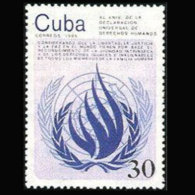 CUBA 1988 - Scott# 3088A Human Rights Set Of 1 MNH - Sin Clasificación