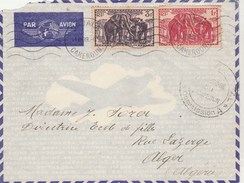 Devant De Lettre Cachet DOUALA Cameroun 11/12/1939 Pour Alger Algérie Censure Contrôle Postal Commission A  - éléphants - Cartas