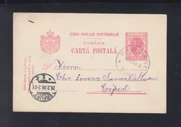 Romania Stationery 1908 Pascani Tirg To Germany - Covers & Documents