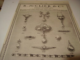 ANCIENNE PUBLICITE  BIJOUX CREATION JUCLIER 1914 - Andere & Zonder Classificatie