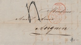 Lettre Basel, Suisse ST Louis Pour Avignon 1851 - 1843-1852 Correos Federales Y Cantonales