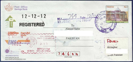 PAKISTAN 2012 REGISTERED POSTAL USED AIRMAIL COVER FDC SPECIAL DATE 12-12-12 - Pakistan