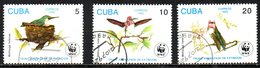 CUBA. N°3224-6 Oblitérés De 1992. WWF Oiseau-mouche. - Colibríes