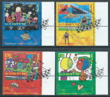 2000 ISRAELE USATO IL FUTURO DEI FRANCOBOLLI CON APPENDICE - T16-5 - Used Stamps (with Tabs)