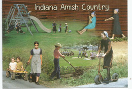 USA.Indiana Amish Children, Carte Postale Adressée ANDORRA, Avec Timbre à Date Arrivée - America