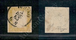 1862 - 80 Cent Giallo (17Da) Torino 3.12.63 - Buoni Margini - Diena + Vaccari (800+) - Autres & Non Classés