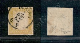 1862 - 80 Cent Giallo (17Da) Torino 3.12.63 - Buoni Margini - Diena + Vaccari (800+) - Sonstige & Ohne Zuordnung