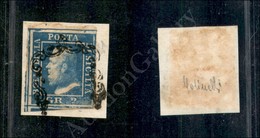 1859 - 2 Grana Cobalto (6b - I Tavola - Pos.4) Su Frammento - Grandi Margini Con Parte Di Tre Vicini - Golinelli (350++) - Sonstige & Ohne Zuordnung