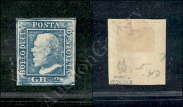 1859 - 2 Grana Azzurro Chiaro (6g - I Tavola - Pos.47) - Ottimi Margini - Nuovo Con Gomma - Bellissimo - Diena (350+) - Autres & Non Classés
