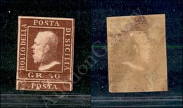 1859 - 50 Grana Lacca Bruno (14) Con Grandi Margini E Tassello Dell'esemplare Inferiore - Splendido (1.650) - Autres & Non Classés