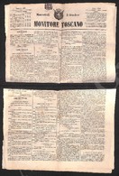 Coppia 1 Cent (17) Rifilata In Alto Sul Bordo Del Giornale “Monitore Toscano” Del 3.10.60 (pezzo Di Sinistra - Sonstige & Ohne Zuordnung