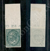 1864 - Prova Di Colore - 5 Cent Verde Cupo (Bolaffi P11g) Bordo Di Foglio - Gomma Integra - Cert. E.Diena - Sonstige & Ohne Zuordnung