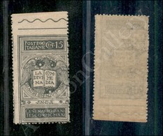 1921 - Non Emesso - 15 Cent Dante (114Ah) Non Dentellato In Alto - Bordo Foglio - Gomma Integra (1.050) - Sonstige & Ohne Zuordnung
