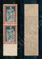 1928 - Coppia Verticale Del 25 Cent Filiberto (2270) Non Dentellata Al Centro E In Basso (bordo Foglio) - Sonstige & Ohne Zuordnung