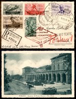 1 Lira Roma Mogadiscio (83 - Aerea) + Medaglie Al Valore (367/370) Su Cartolina Raccomandata Da Torino A Tobruk Del 7.11 - Autres & Non Classés