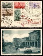 1 Lira Roma Mogadiscio (83 - Aerea) + Medaglie Al Valore (367/370) Su Cartolina Raccomandata Da Torino A Tobruk Del 7.11 - Otros & Sin Clasificación