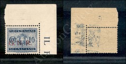 1943 - GNR Brescia - 10 Cent Segnatasse (48/Ie) Con R Inclinata - Angolo Di Foglio - Gomma Integra - Cert. AG (1.500) - Lombardo-Vénétie