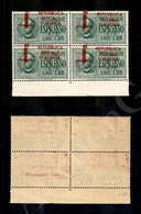 1944 - Quartina Del 1,25 Lire (21ha - Espressi) Con Soprastampa Obliqua - Rosso Scarlatto Opaco - Bordo Foglio - Gomma I - Lombardo-Vénétie