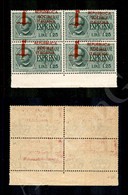 1944 - Quartina Del 1,25 Lire (21ha - Espressi) Con Soprastampa Obliqua - Rosso Scarlatto Opaco - Bordo Foglio - Gomma I - Lombardo-Venetien