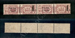 1944 - Coppia Del 10 Lire Pacchi Postali (46+46a) Con Soprastampa Corta + Soprastampa Lunga - Gomma Integra - Cert. AG ( - Lombardo-Venetien