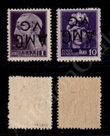 1945/1947 - 1 Lira + 10 Lire (8d+11d) Con Soprastampa Capovolta - Gomma Integra (240) - Other & Unclassified