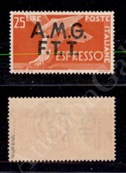 1947/1948 - 25 Lire Democratica (2 - Espressi) Con Filigrana Lettere T Al Centro (16/10) - Molto Bello - Other & Unclassified