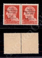 Base Atlantica - 1943 - Coppia 20 Cent (8g+8) I Di Carattere Diverso - Gomma Integra (390) - Sonstige & Ohne Zuordnung