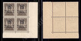Guidizzolo - 1945 - Quartina 1 Lira Su 10 Cent Recapito Autorizzato (1) - Angolo Di Foglio - Gomma Integra (640) - Autres & Non Classés