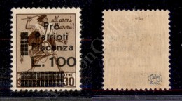Piacenza - 1945 - 100 Lire Su 30 Cent (Errani 97 Varietà A) Tamburino Con Filigrana - Gomma Integra - Cert. AG - Autres & Non Classés