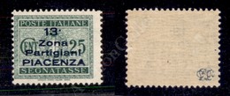 1945 - 25 Cent Segnatasse (Errani 22A) Con Soprastampa In Azzurro - Gomma Integra - Cert. AG - Other & Unclassified