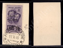 Ariano Polesine - 1945 - 1 Lira Fratelli Bandiera (CEI 45) Con C.N.L. (Errani Varietà L) - 17.5.45 - Autres & Non Classés