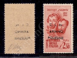 1945 - 2,50 Lire Fratelli Bandiera (CEI 46) Con Decalco Della Soprastampa (Errani Aa) - Gomma Integra - Other & Unclassified