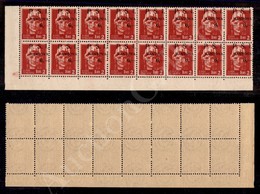 1945 - 6 Su 2 Lire (8) - Blocco Angolare Di Sedici Con Soprastampe Oblique In Alto - Varietà Non Catalogata - Gomma Inte - Autres & Non Classés