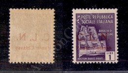 Ponte Chiasso - 1945 - 1 Lira Violetto (8) Varietà C Con Decalco Della Soprastampa - Non Catalogata Per Questo Valore - Sonstige & Ohne Zuordnung